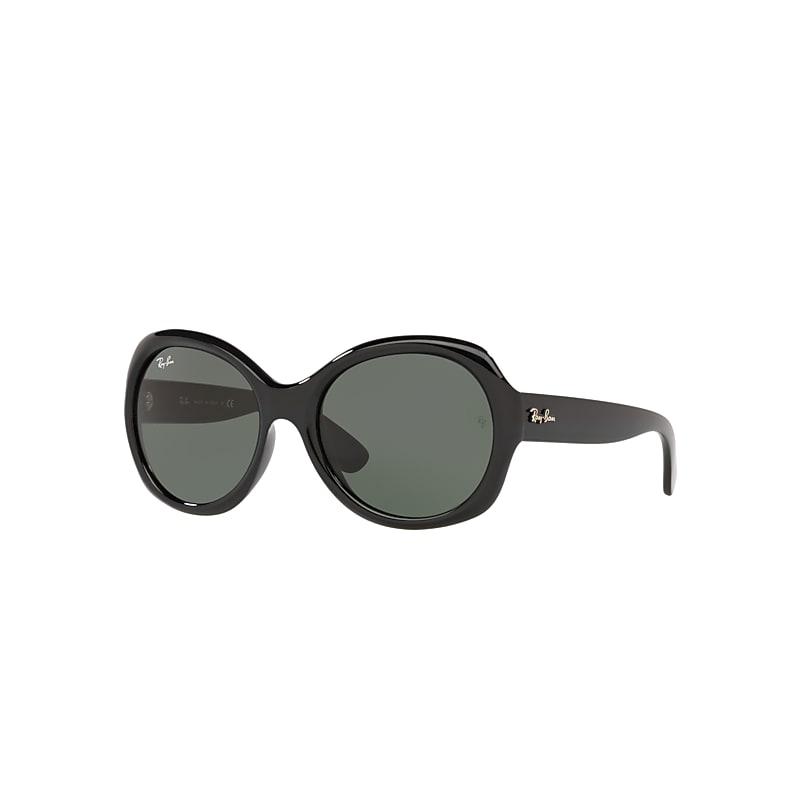 Rayban Women's Black/Green Rb4191 Oversized Round Sunglasses "Polished / G-15 Green" Rb4191 601/71_57" - Image 2