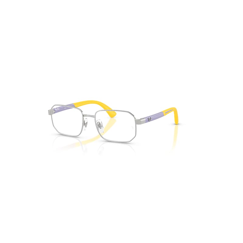 Ray-Ban Eyeglasses Unisex Rb1060 Optics Kids Bio-based - Lilac On Rubber Yellow Frame Clear Lenses Polarized 48-16