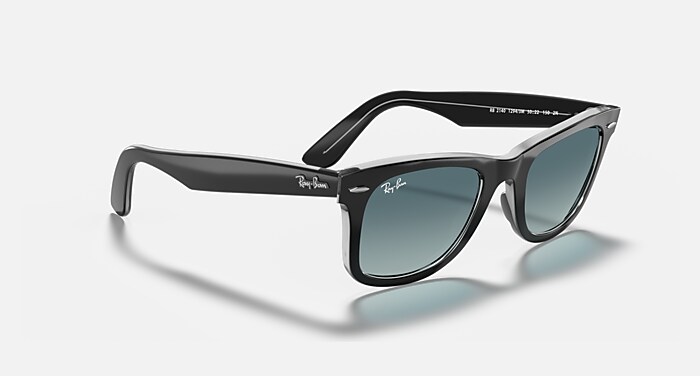 り*と様 c*す様 り*と様 Ray-Ban Wayfarer RB2140 美 ORIGINAL WAYFARER BICOLOR Sunglasses in Black On Transparent and