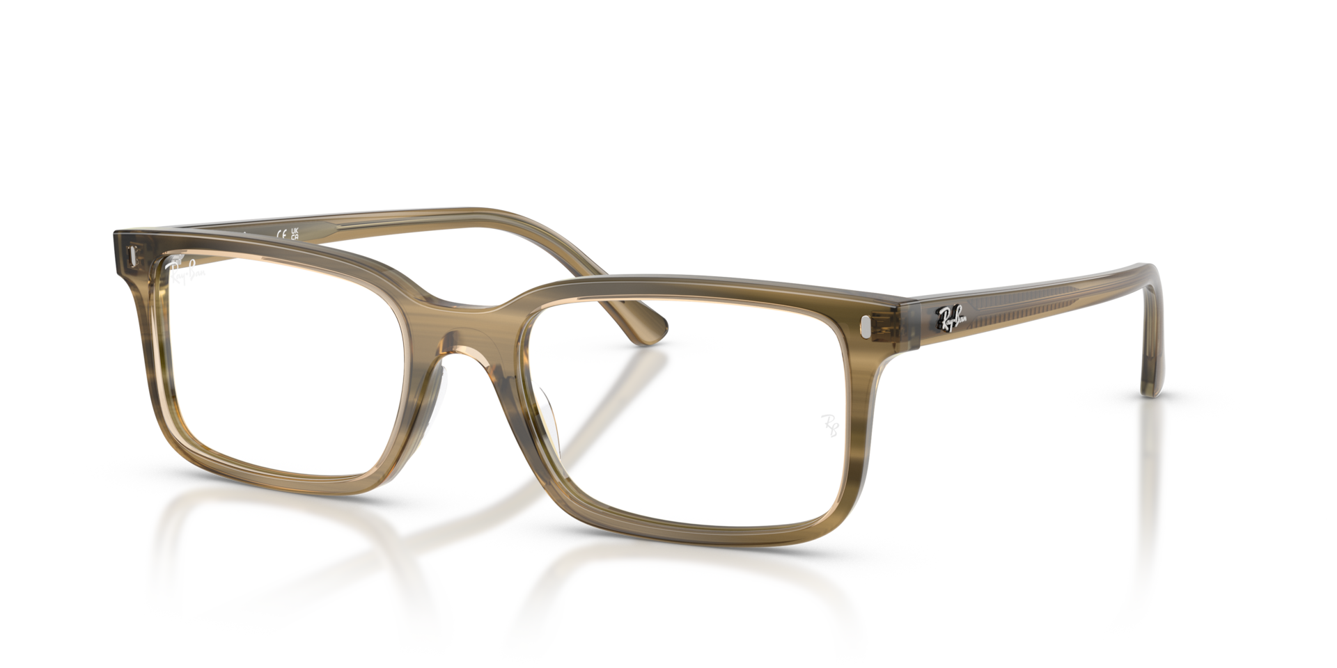 Ray Ban Eyeglasses Frames Only RB 5254 2144 52-18-145, Brown‎ Striped H15224 Ray-Ban Glasses Wayfarer Way RX2241V 2144 main image 3