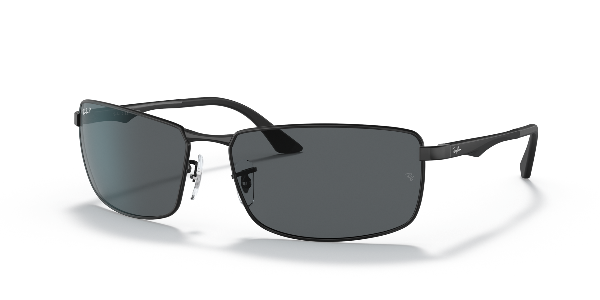 RB3498 Polarized Sunglasses in Black and Grey Polarized (61-17 RB3498 Polarized Sunglasses in Black and Grey Polarized (61-17
