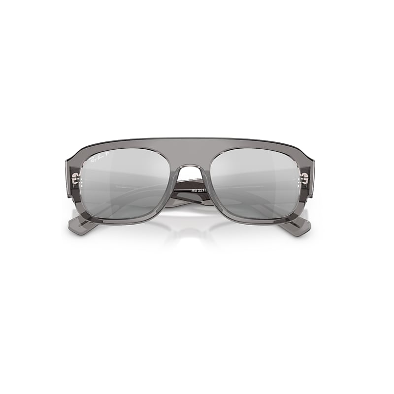 Ray-Ban Rb2218 Sunglasses Transparent Grey Frame Grey Lenses Polarized 55-22