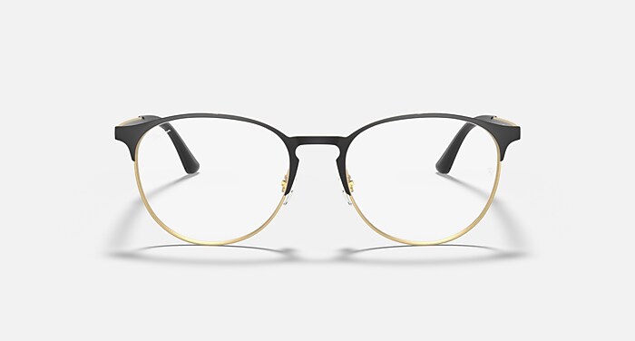 RB6375 OPTICS Polarized Eyeglasses with Black On Gold and Clear