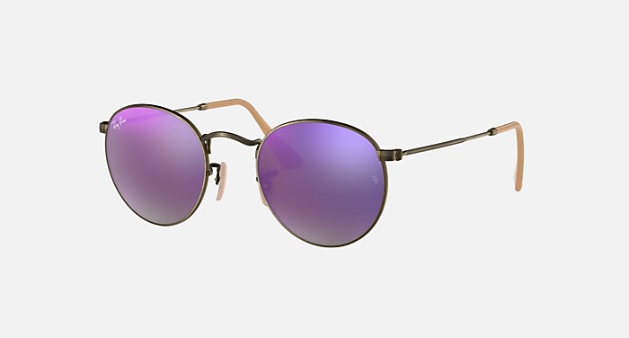 ROUND FLASH LENSES Sunglasses in Bronze-Copper and Lilac Mirror