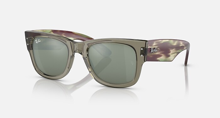 MEGA WAYFARER Sunglasses in Transparent Green and Silver - RB0840S