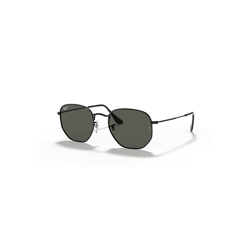 Ray-Ban Sunglasses  Hexagonal Flat Lenses - Black Frame Green Lenses Polarized 54-21, RB3548N