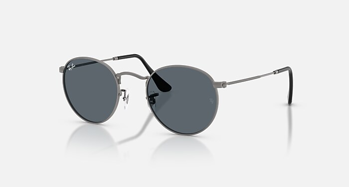 ROUND METAL Sunglasses in Gunmetal and Blue (53-21) - RB3447 | Ray