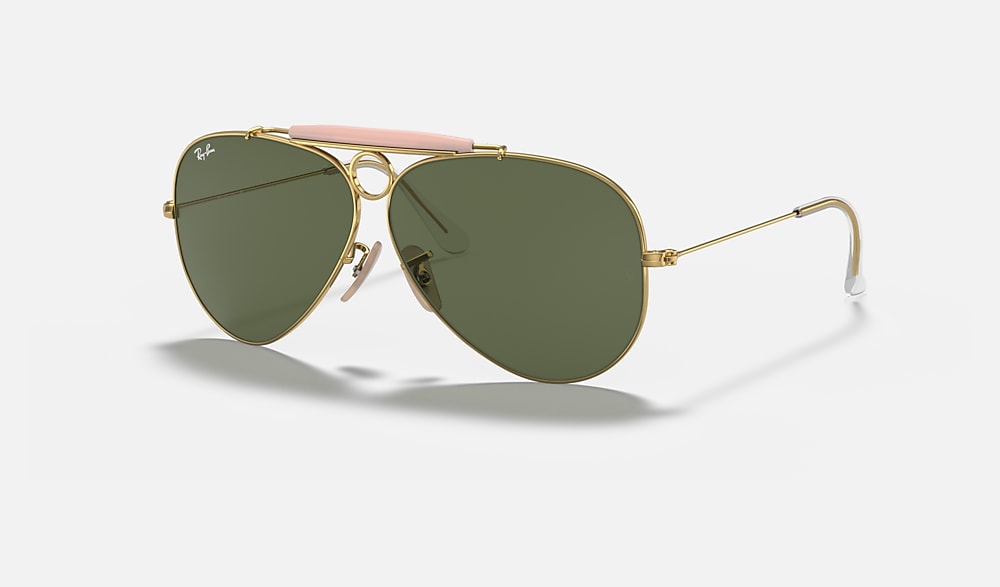 SHOOTER Sunglasses in Arista Gold and G-15 Green (58-09) - RB3138