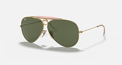 SHOOTER Sunglasses in Arista Gold and G-15 Green (58-09) - RB3138