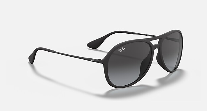Ray-Ban [正規品]サングラス ALEX Sunglasses in Rubber Black and Grey Gradient (59-15) - RB4201