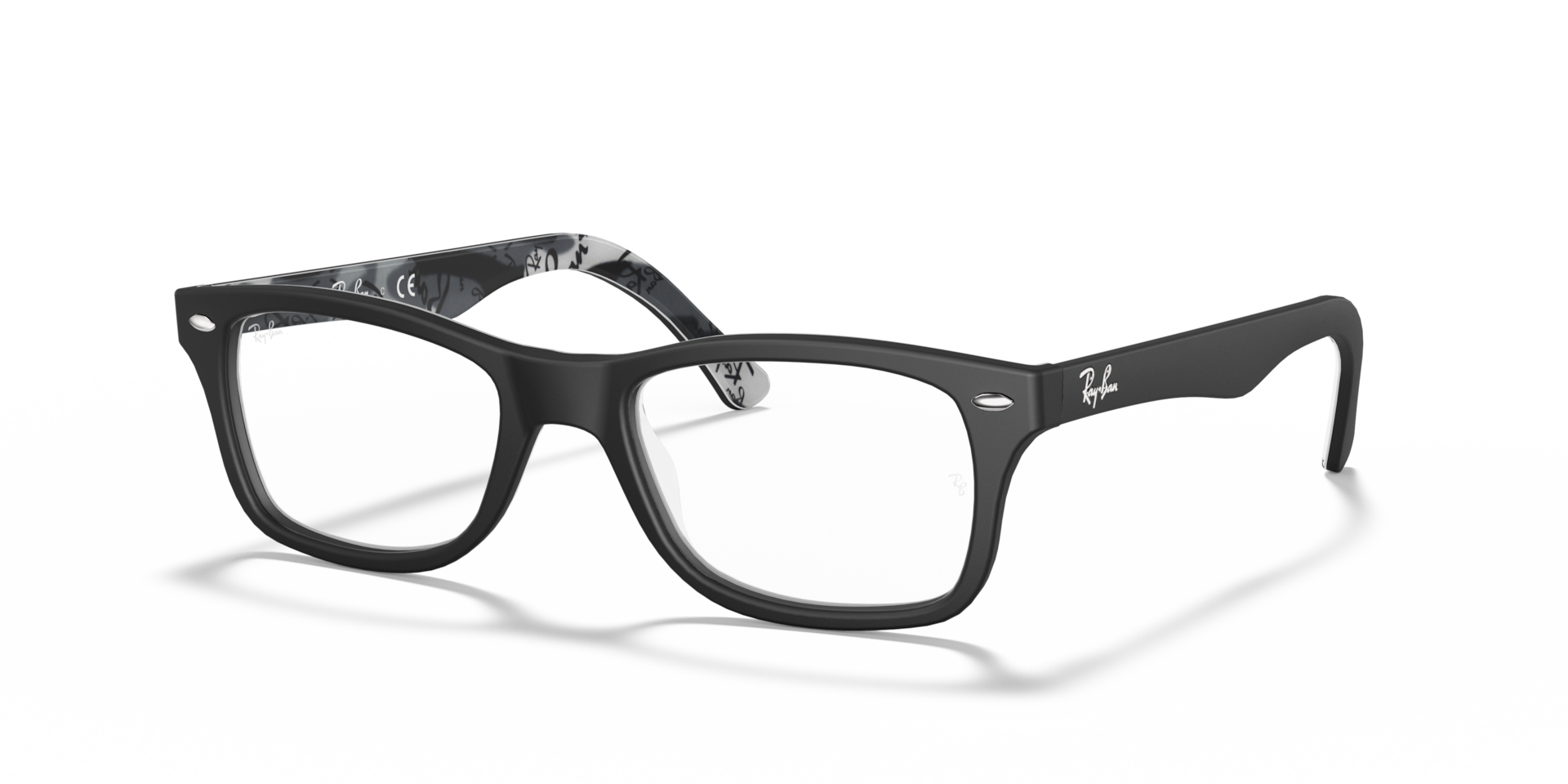 Ray-Ban Eyeglasses Rb5228 Optics Prescription Polarized - Black Frame Clear Lenses 50-17