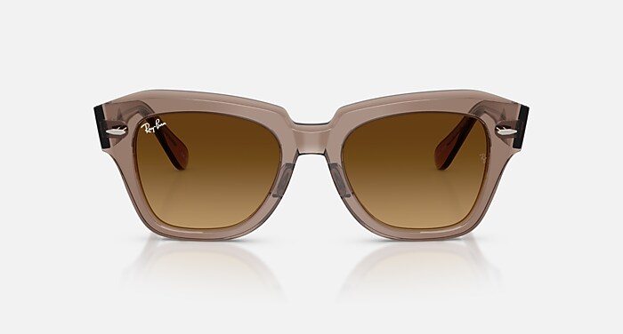 STATE STREET Sunglasses in Transparent Light Brown and Gradient