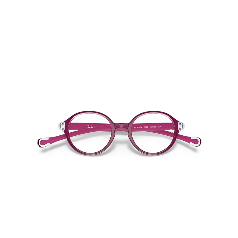 Ray-Ban Rb9075 Optics Kids Optical Transparent On Fuxia Frame Clear Lenses Polarized 35-16