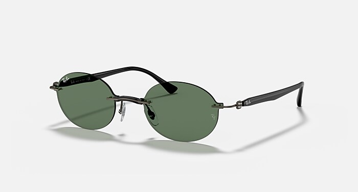 RB8060 Sunglasses in Dark Gunmetal and Green (54-15) - RB8060