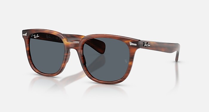 BRUNEL II Sunglasses in Striped Havana and Blue (53-20) - RB2235