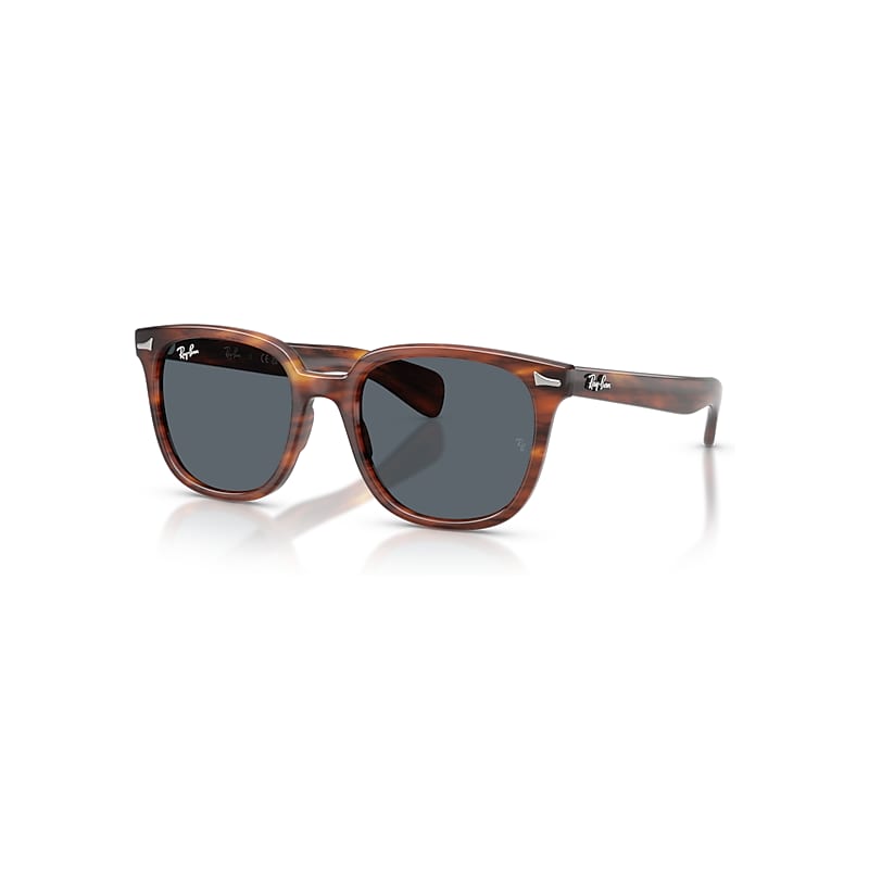 Ray-Ban Brunel II Zonnebrillen Havana Gestreept Montuur Blauw Glazen 53-20