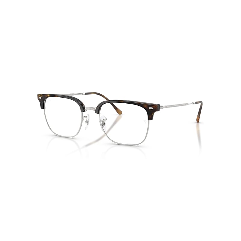 Ray-Ban Eyeglasses Unisex New Clubmaster Optics - Silver Frame Transparent Lenses Polarized 51-20