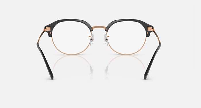 値下げ Ray-Ban RB7229 OPTICS Eyeglasses with Dark Grey On Rose Gold and Clear (51