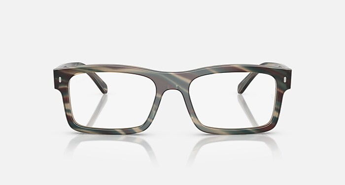 RB5435 OPTICS CHANGE Eyeglasses with Photo Striped Grey and Clear