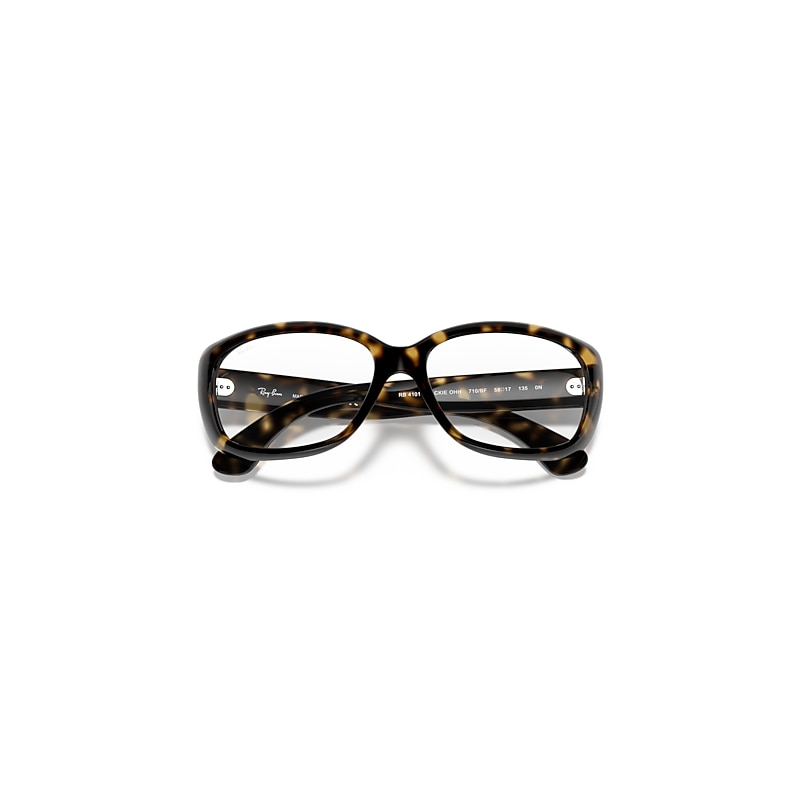 Ray-Ban Jackie Ohh Blue-violet Light Clear Sunglasses Shiny Havana Frame Clear Lenses 58-17
