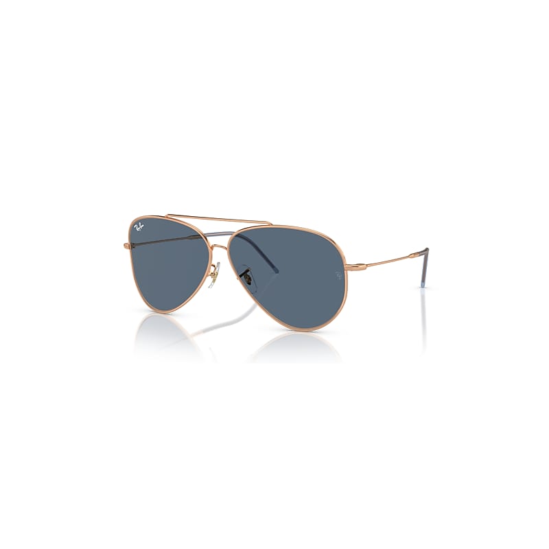 Ray-Ban Sunglasses  Aviator Reverse - Rose Gold Frame Blue Lenses 62-11, RBR0101S