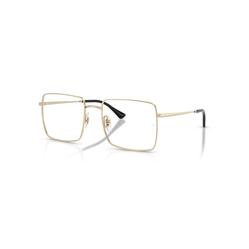 Ray-Ban Eyeglasses Unisex Brix Optics Bio-based - Pale Gold Frame Clear Lenses Polarized 55-19