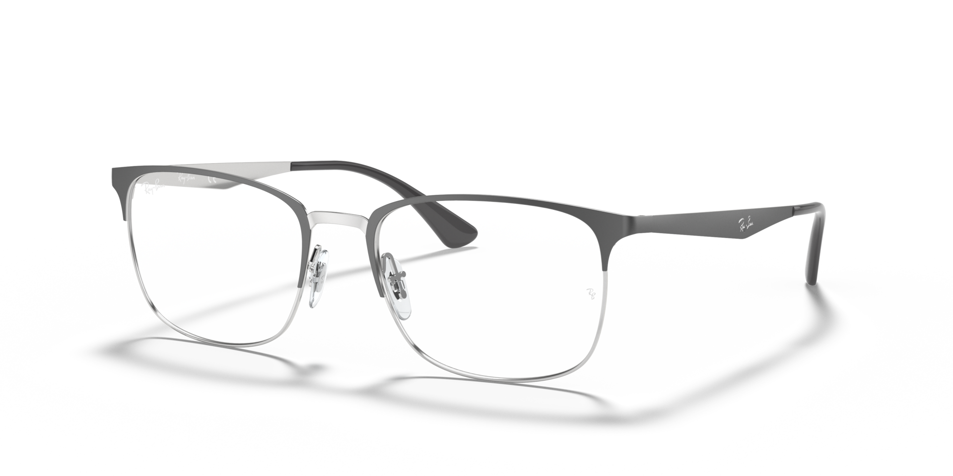 RB6421 OPTICS Polarized Eyeglasses with Grey On Silver and Clear