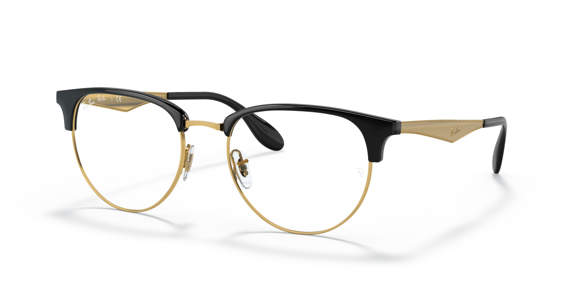 RB6396 OPTICS Polarized Eyeglasses with Black On Gold and Clear