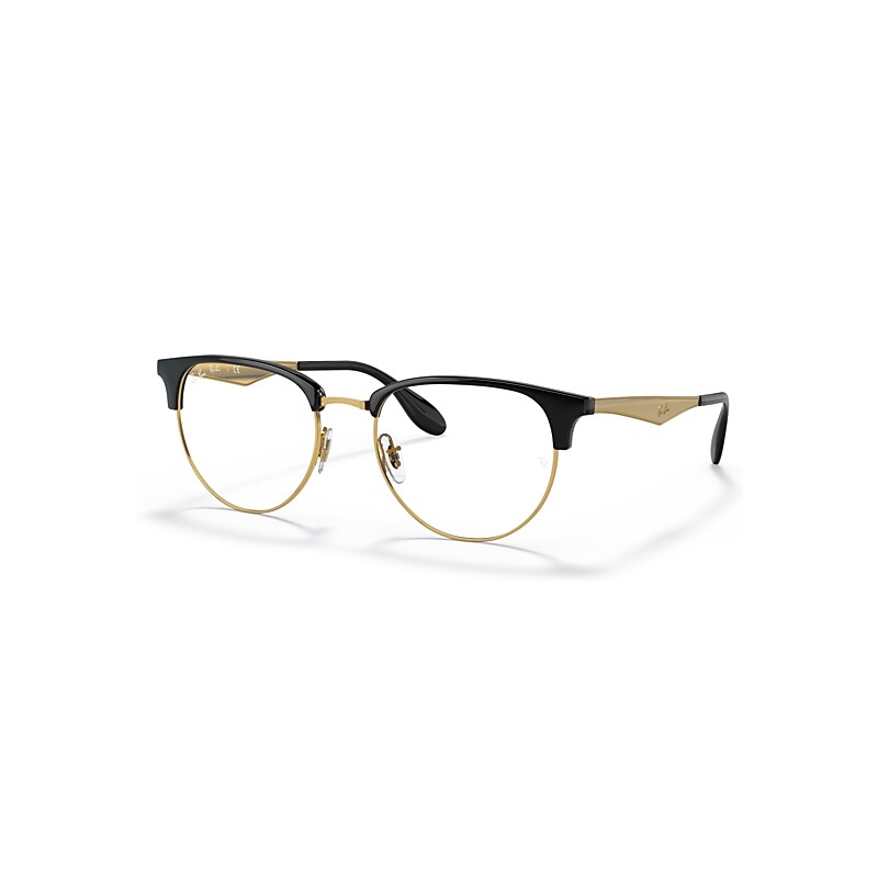 Ray-Ban Eyeglasses   Optics - Gold Frame Clear Lenses Polarized 51-19, RB6396