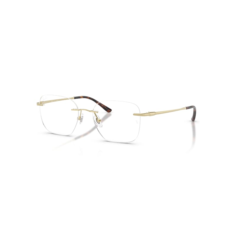Ray-Ban Eyeglasses Unisex Rb8783d Titanium Optics - Light Gold Frame Clear Lenses Polarized 52-17