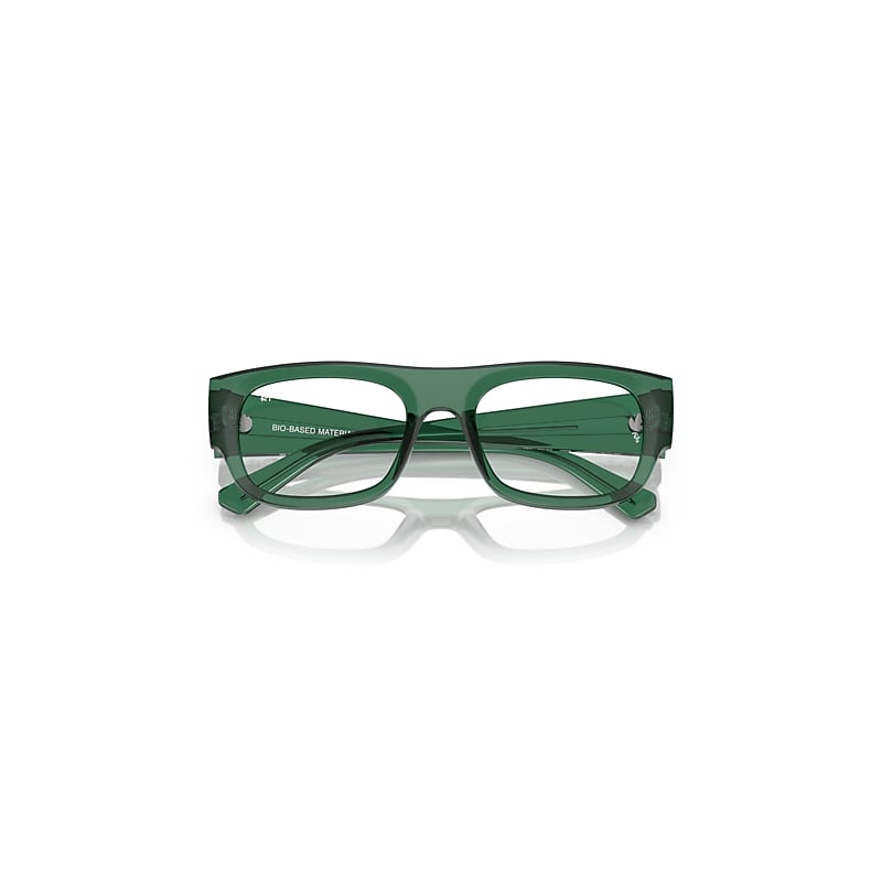 Ray-Ban Kristin Optics Bio-based Eyeglasses Transparent Green Frame Clear Lenses Polarized 52-20