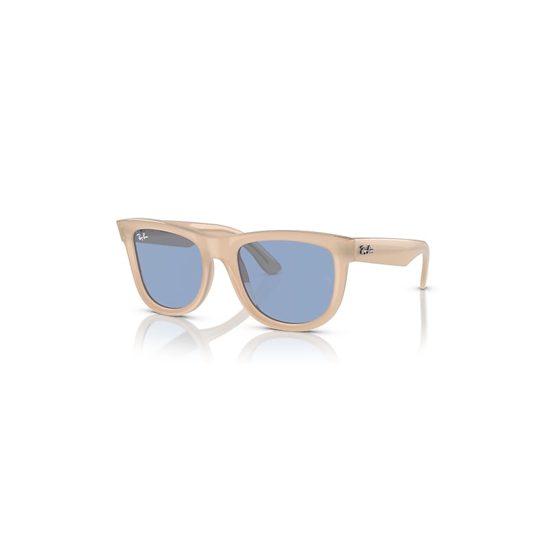 Ray-Ban Wayfarer Reverse RBR0502S, Opal Beige & Honey Sunglasses Light Blue lenses, Mojo Glasses - Image 3