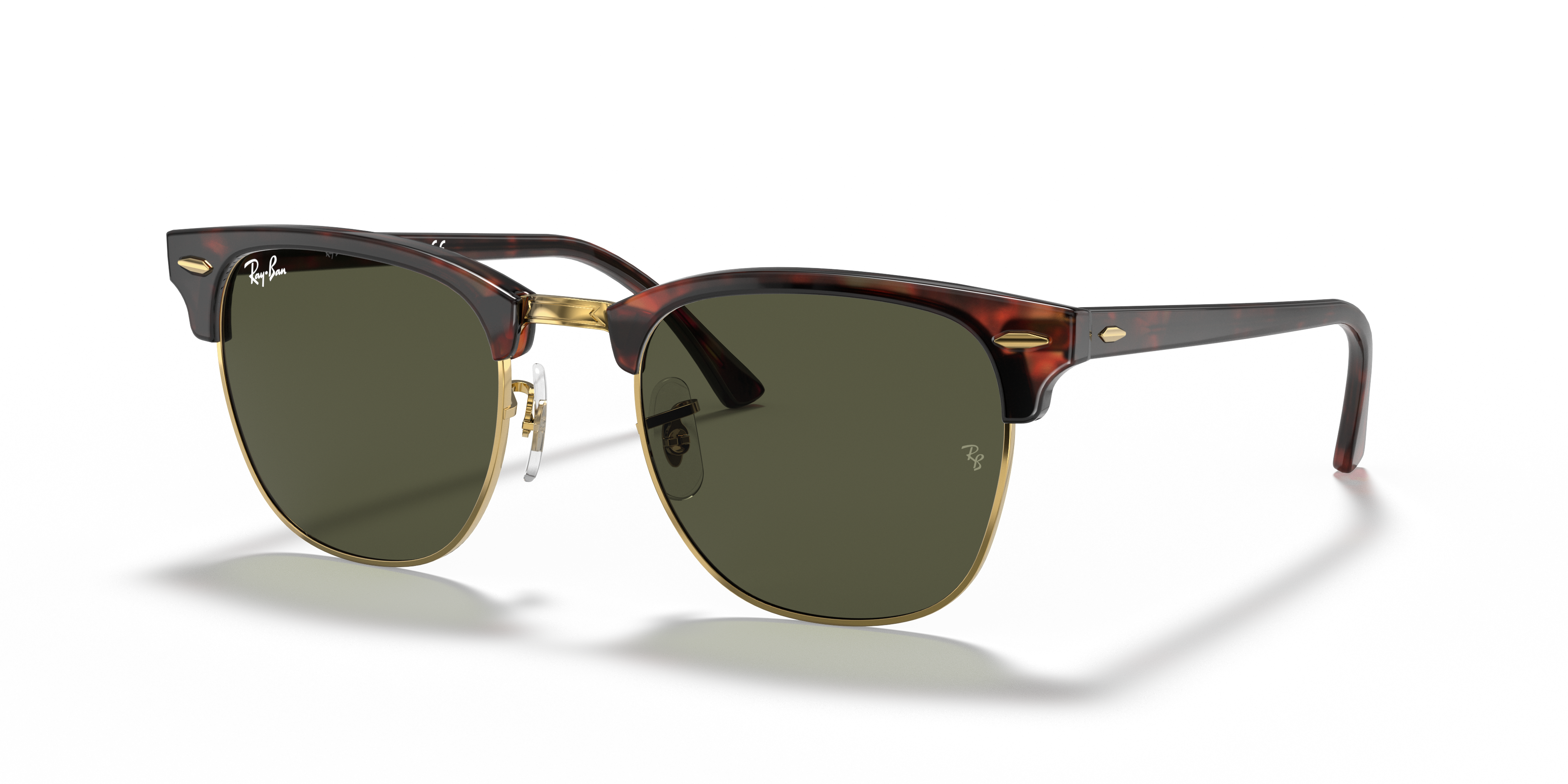 CLUBMASTER CLASSIC Sunglasses in Tortoise On Gold and G-15 Green