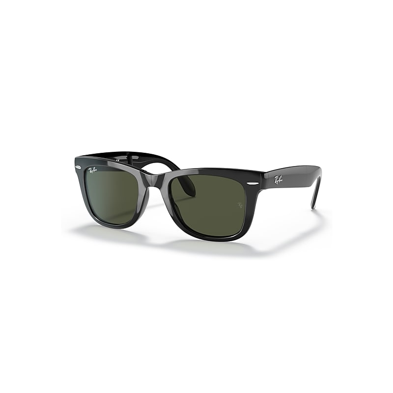 Ray-Ban Unisex Rectangle Black Green Folding Wayfarer 4105 Sunglasses - Image 15