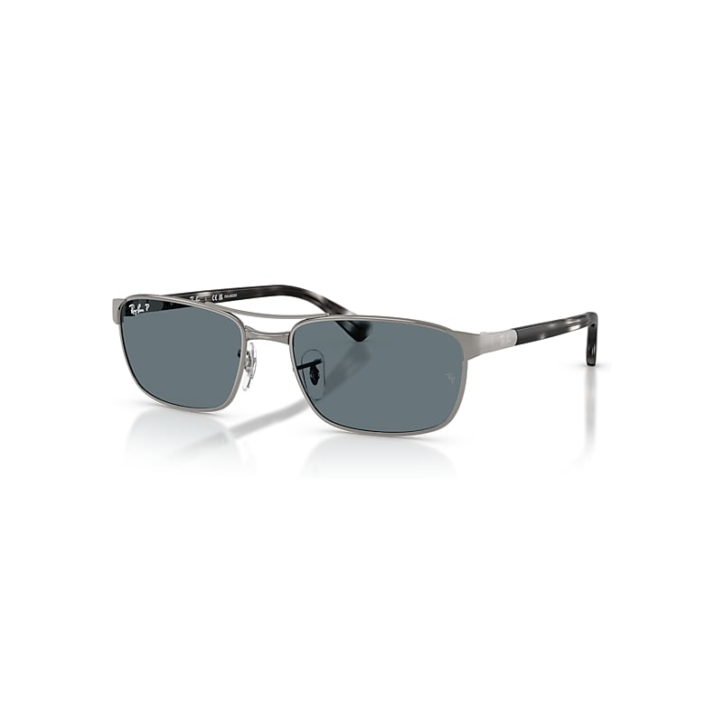 Ray - Ban Unisex Grey/Blue Rb3778 004/3R Sunglasses Metal Geometric Polarized - Image 4
