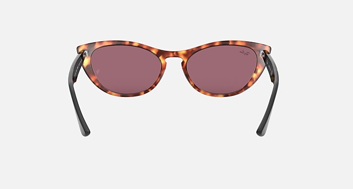 NINA Sunglasses in Red Havana and Photochromic Violet Mirror Gold