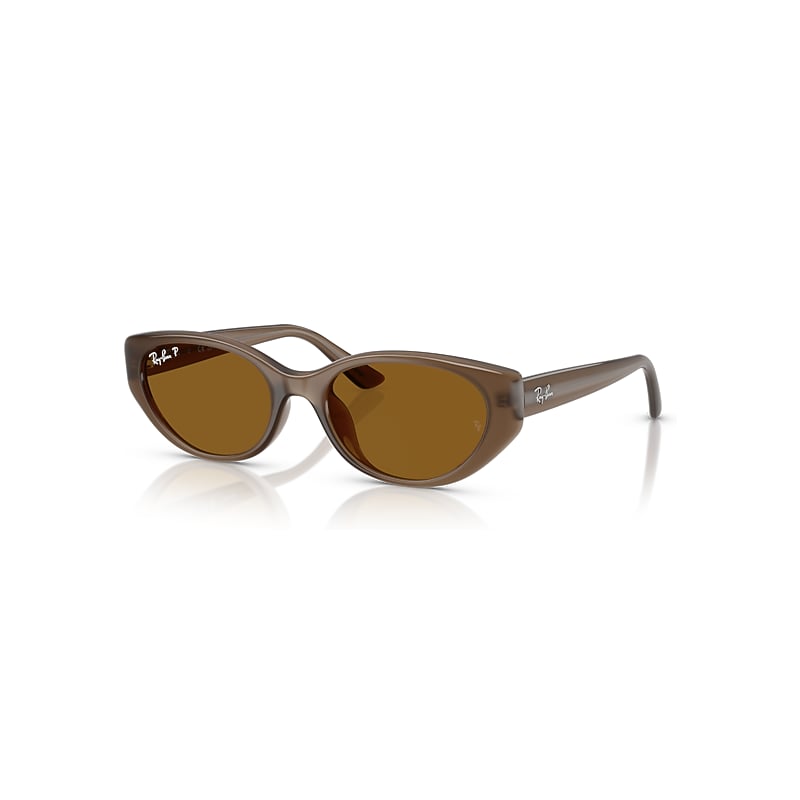 Ray-Ban Sunglasses   Bio-Based - Transparent Brown Frame Brown Lenses Polarized 55-19, RB4457D