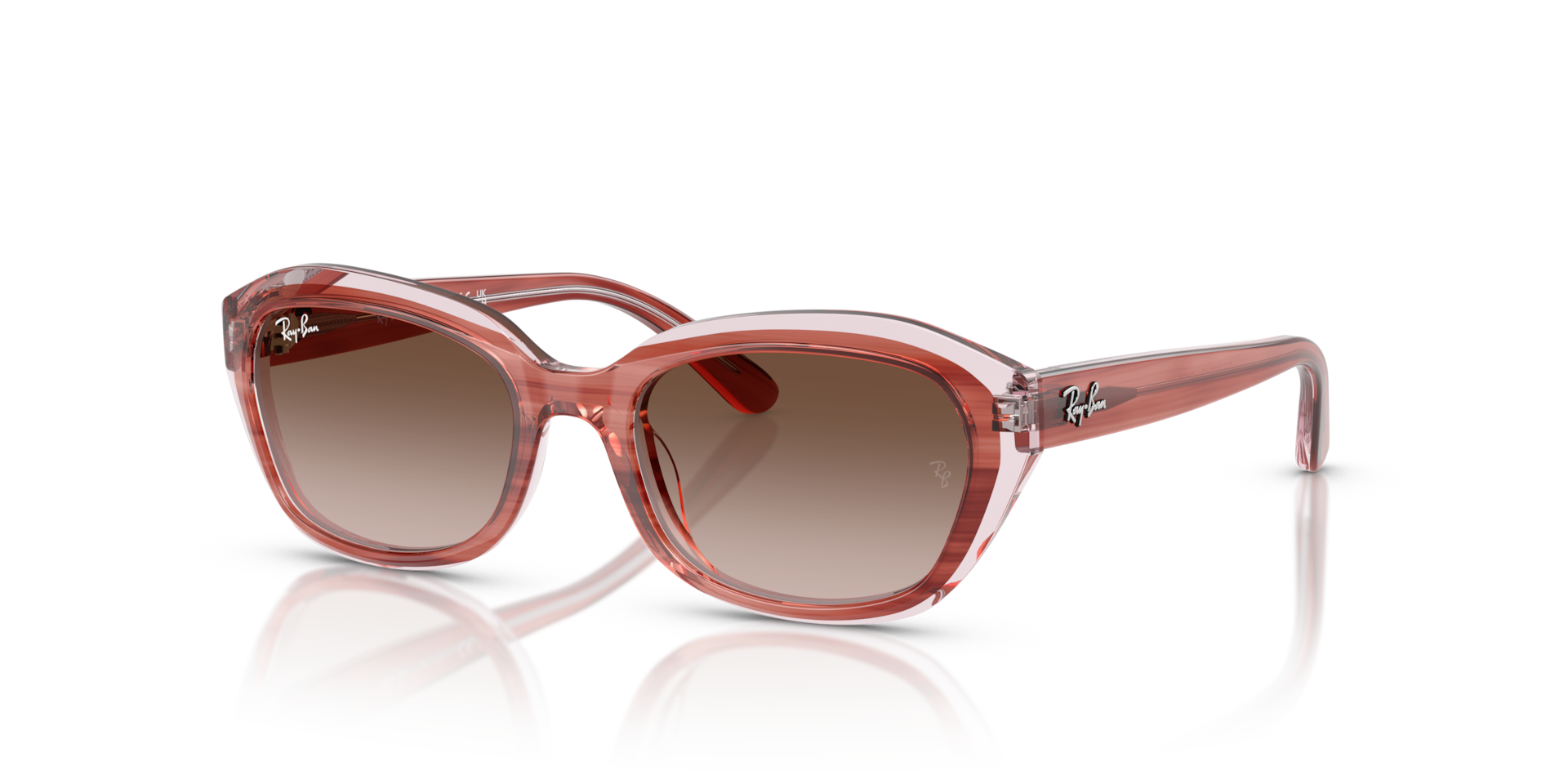 Ray-Ban Rb9081s Kids Lunettes De Soleil - Monture Rose Ray Sur Rose Transparent Verres Brun 48-17 96 €