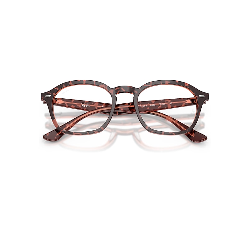 Ray-Ban Rb5451 Optics Optical Havana & Red Frame Clear Lenses Polarized 50-20