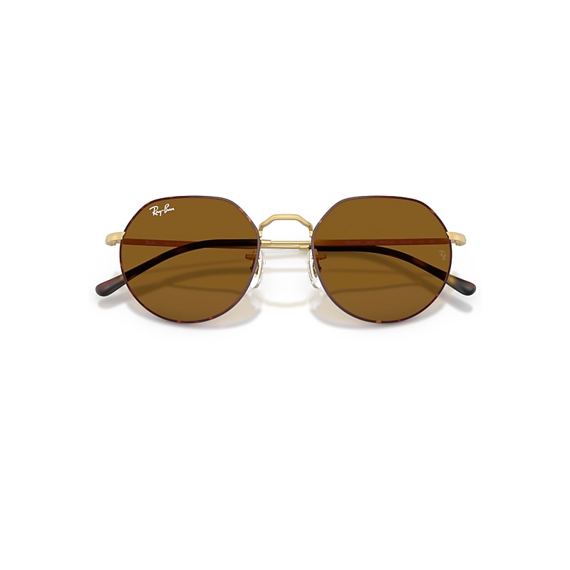 JACK Sunglasses in Matte Havana On Matte Arista Gold and Brown