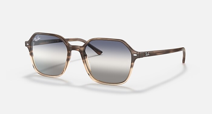 JOHN BI-GRADIENT Sunglasses in Brown Havana and Blue/Grey Gradient