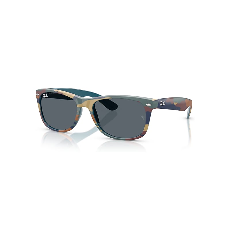 Ray - Ban Unisex Blue Ray - Ban Rb2132 New Wayfarer 6824R5 Sunglasses Nylon Squared Normal - Image 3
