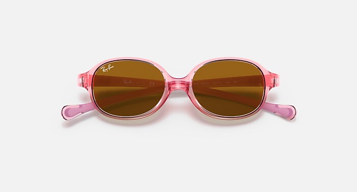RB9187S KIDS Sunglasses in Transparent Light Red and Brown (39-14