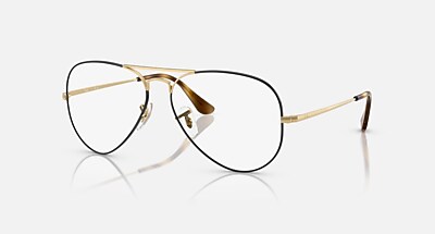 AVIATOR OPTICS ポラライズド（偏光） メガネ ゴールド と クリア (55