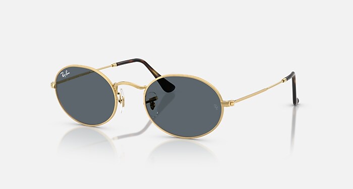 OVAL METAL Sunglasses in Black and Dark Grey (51-21) - RB3547