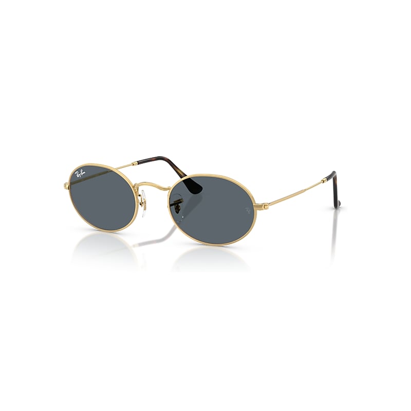 Ray-Ban Oval RB3547N, Arista Gold Sunglasses Blue lenses, Mojo Glasses - Image 7