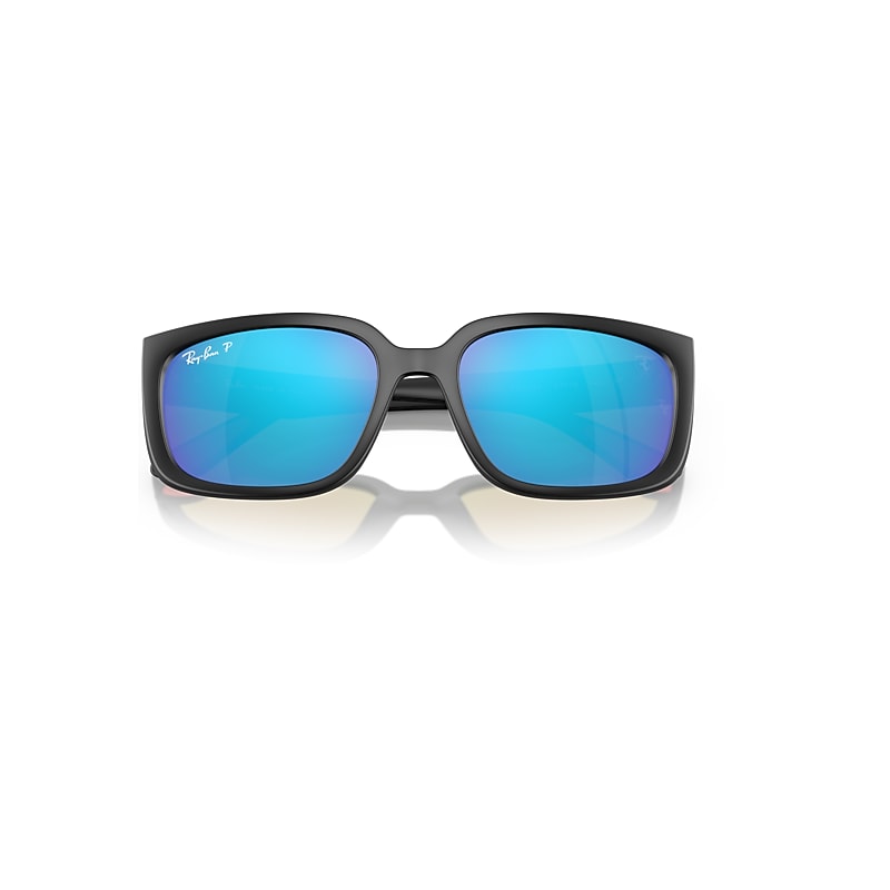 Ray-Ban Rb4443m Scuderia Ferrari Collection Polarized+ Lenses Sunglasses Matte Black Frame Green Lenses Polarized 57-19