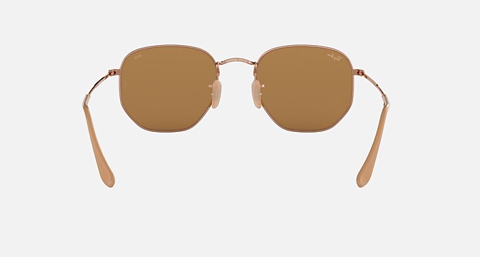 HEXAGONAL FLAT LENSES Sunglasses in Copper and Photocromic Brown