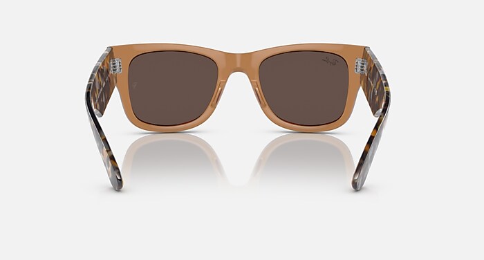 MEGA WAYFARER Sunglasses in Transparent Brown and Gold - RB0840S