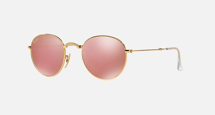 ROUND METAL FOLDING Sunglasses in Gold and Copper Flash (53-20